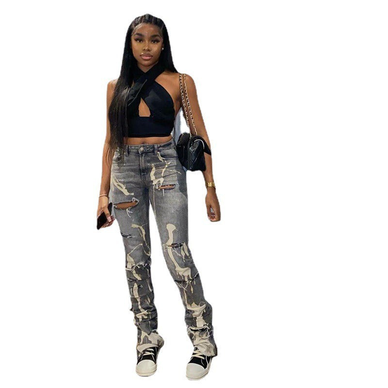 Jeans Women's High Waist Slim Stretch Fashion Pants - US2EInc Apparel Plug Ltd. Co
