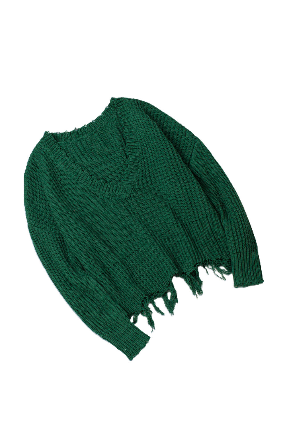 Gray Hollow-out Distressed Tassels Womens Sweater - US2EInc Apparel Plug Ltd. Co
