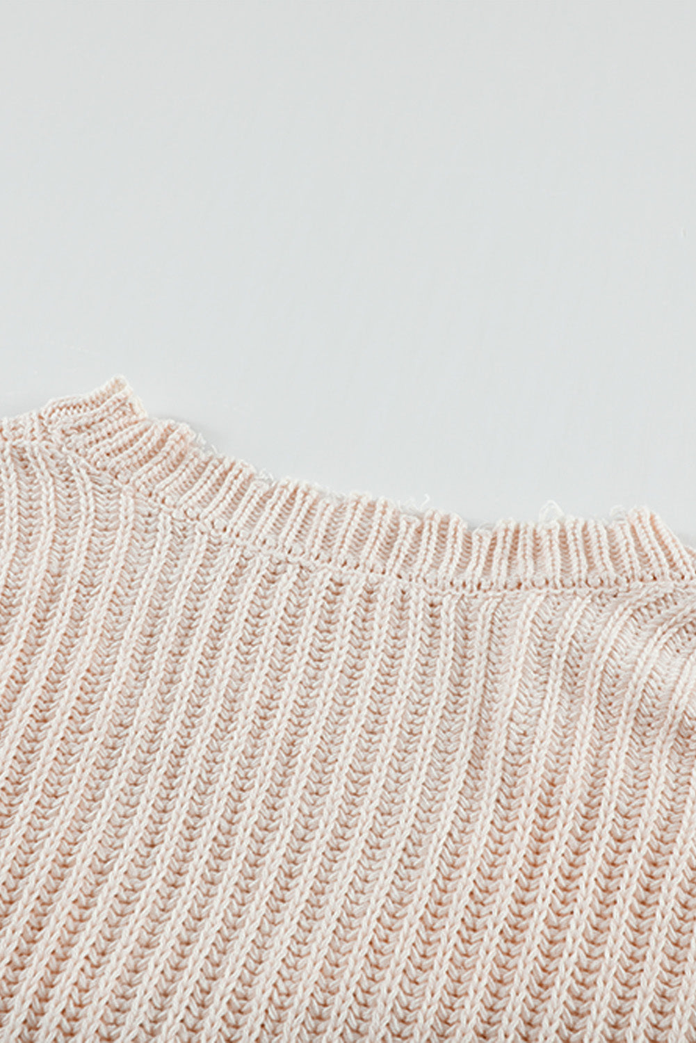 Gray Hollow-out Distressed Tassels Womens Sweater - US2EInc Apparel Plug Ltd. Co