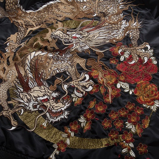 Heavy Industry Dragon Embroidery Trendy Brand Casual Boys Stand Collar Jacket Cotton Jacket