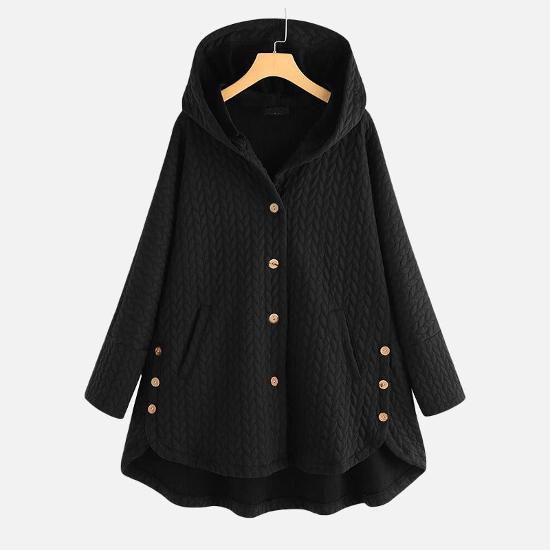 Fashion Women's Cotton Padded Jacket Hooded Medium Long Coat Casual Warm Cotton Padded Jacket In Autumn And Winter