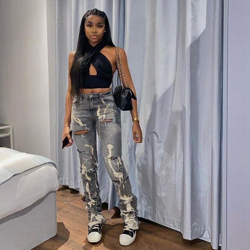 Jeans Women's High Waist Slim Stretch Fashion Pants - US2EInc Apparel Plug Ltd. Co