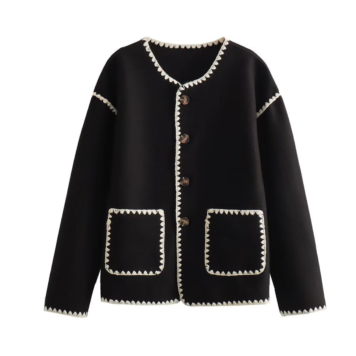 Autumn New Fashion Coat Vintage Long Sleeve Female Outerwear Chic Overshirt