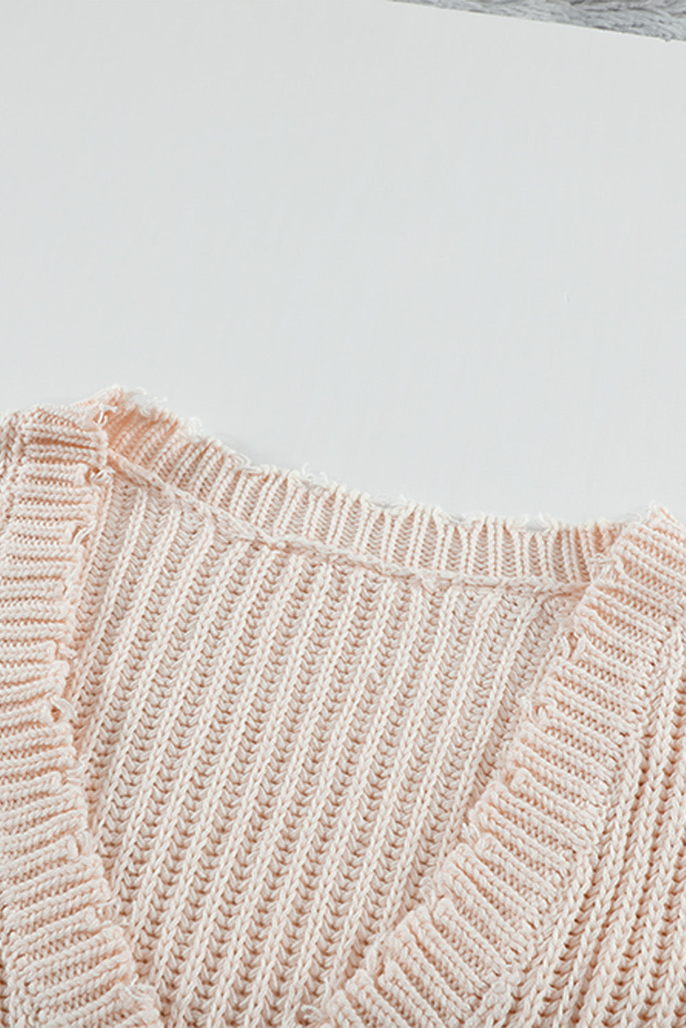Gray Hollow-out Distressed Tassels Womens Sweater - US2EInc Apparel Plug Ltd. Co