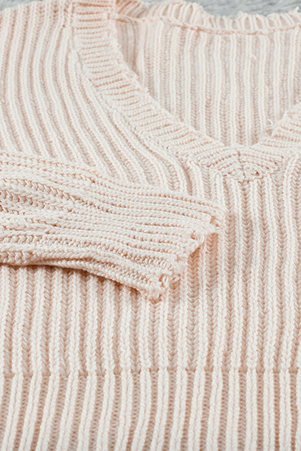 Gray Hollow-out Distressed Tassels Womens Sweater - US2EInc Apparel Plug Ltd. Co