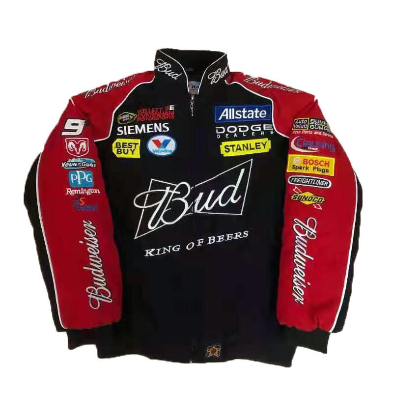 Racing Suit Red Bull Racing Casual Jacket Motorcycle Riding Motorcycle Suit Retro Full Embroidery Jacket
