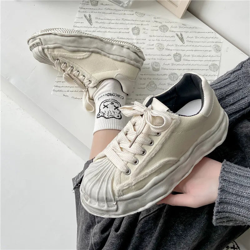Women's Canvas Sneakers Dirty Shoes - US2EInc Apparel Plug Ltd. Co