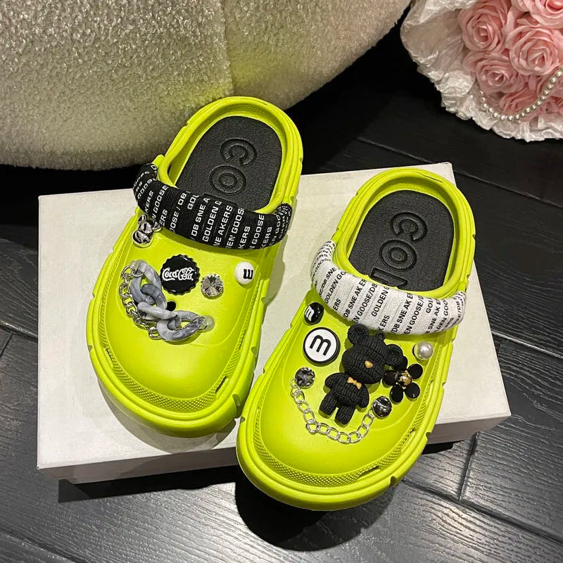 Platform Slippers Summer Women's Sandals 6cm Wedges Outdoor Clogs Shoes - US2EInc Apparel Plug Ltd. Co