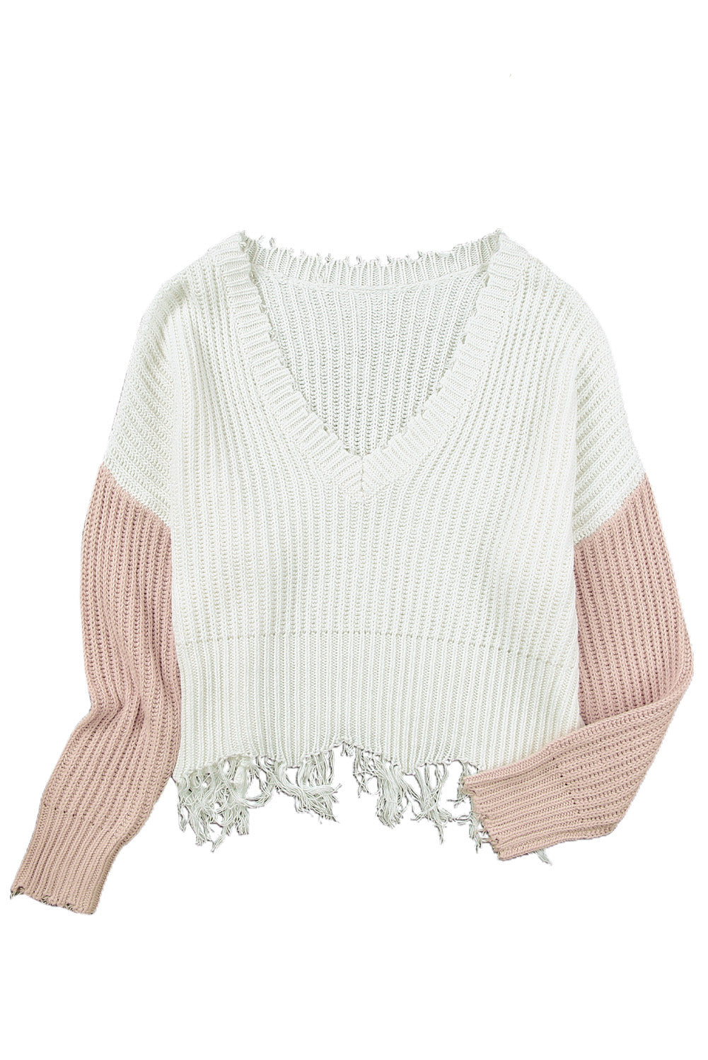 Gray Hollow-out Distressed Tassels Womens Sweater - US2EInc Apparel Plug Ltd. Co
