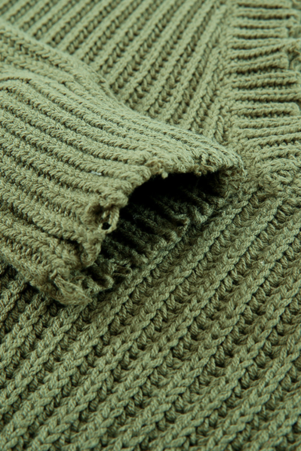 Gray Hollow-out Distressed Tassels Womens Sweater - US2EInc Apparel Plug Ltd. Co