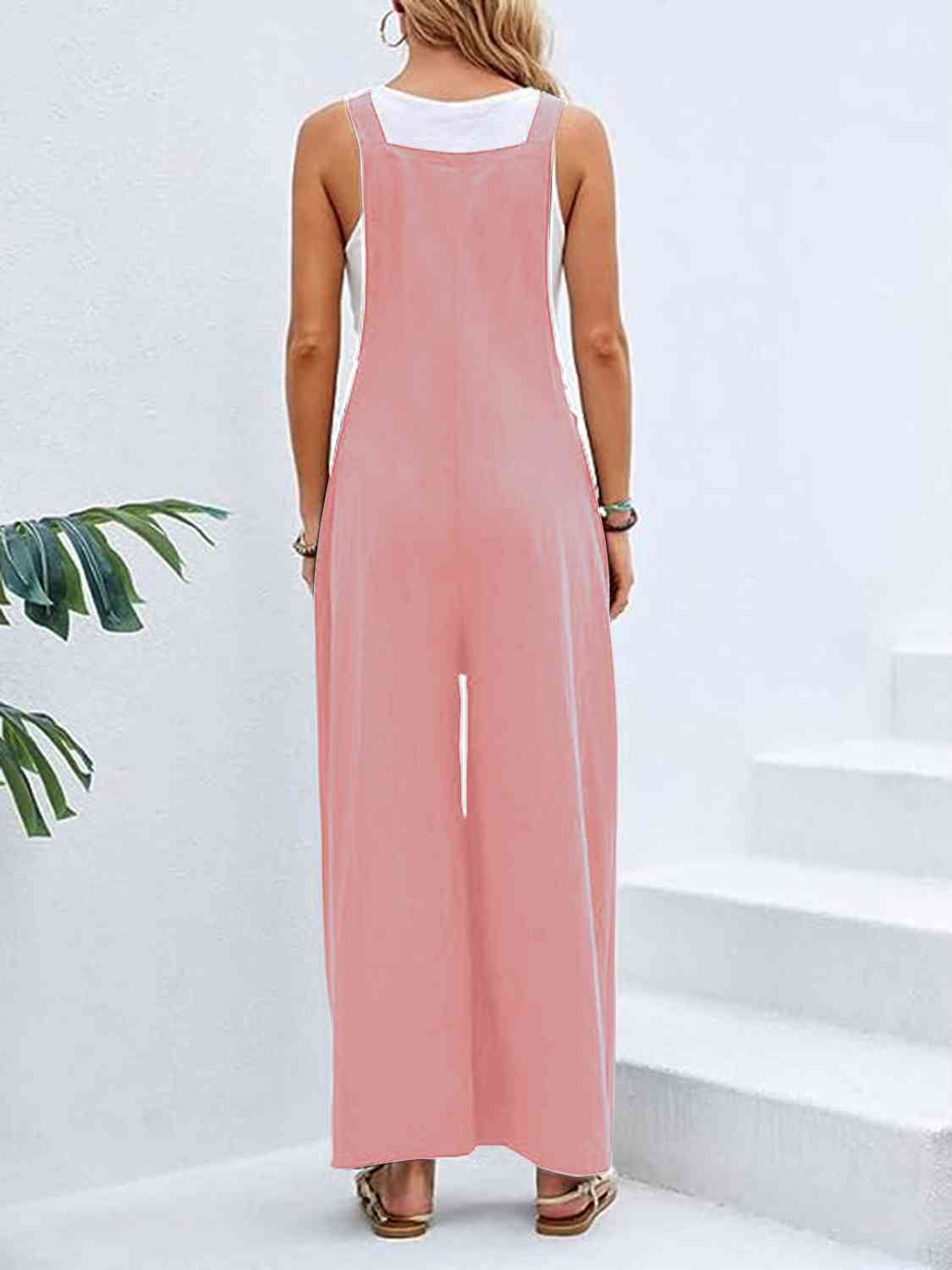 Full Size Wide Leg Womens Overalls with Pockets - US2EInc Apparel Plug Ltd. Co