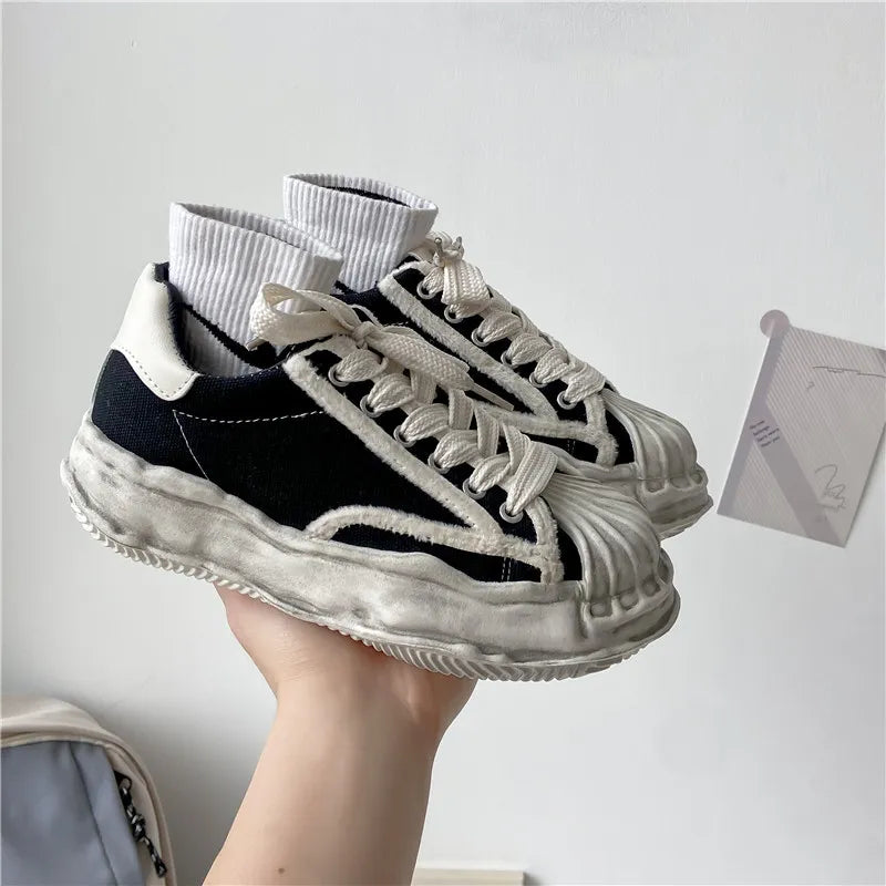 Women's Canvas Sneakers Dirty Shoes - US2EInc Apparel Plug Ltd. Co
