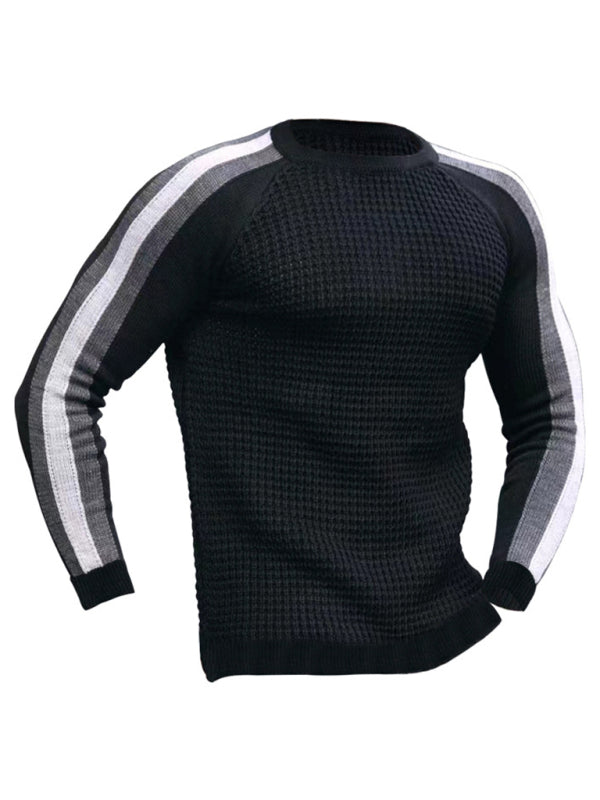 Men's Legend Stripe Sleeve Waffle Knit T-shirt - US2EInc Apparel Plug Ltd. Co