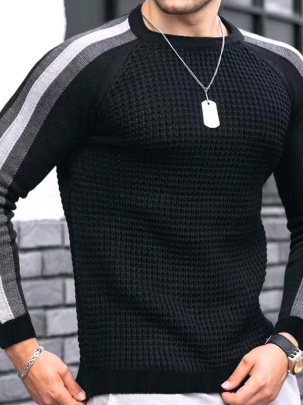Men's Legend Stripe Sleeve Waffle Knit T-shirt - US2EInc Apparel Plug Ltd. Co