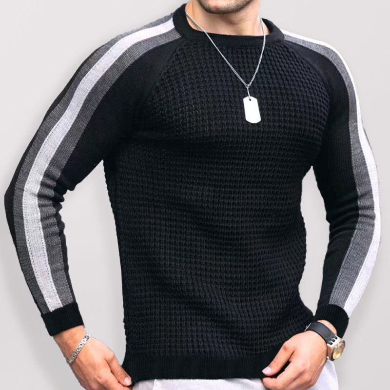 Men's Legend Stripe Sleeve Waffle Knit T-shirt - US2EInc Apparel Plug Ltd. Co