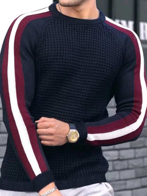 Men's Legend Stripe Sleeve Waffle Knit T-shirt - US2EInc Apparel Plug Ltd. Co