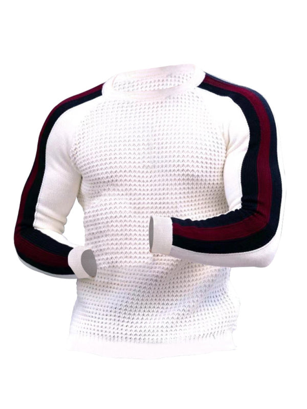 Men's Legend Stripe Sleeve Waffle Knit T-shirt - US2EInc Apparel Plug Ltd. Co