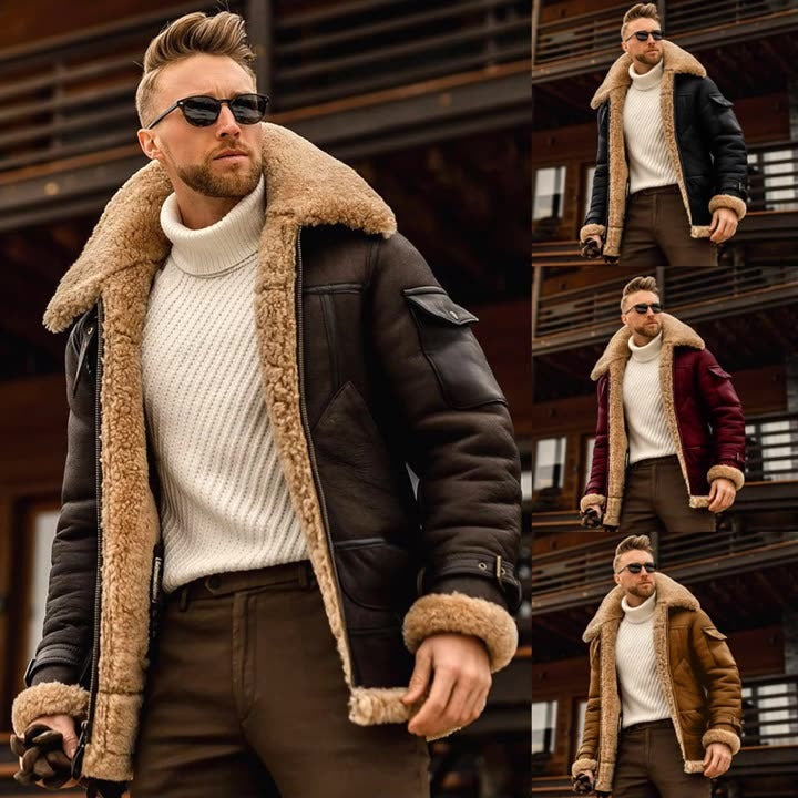 New Fur Integrated Men's Coat Thickened Faux Fur Jacket Autumn And Winter - US2EInc Apparel Plug Ltd. Co