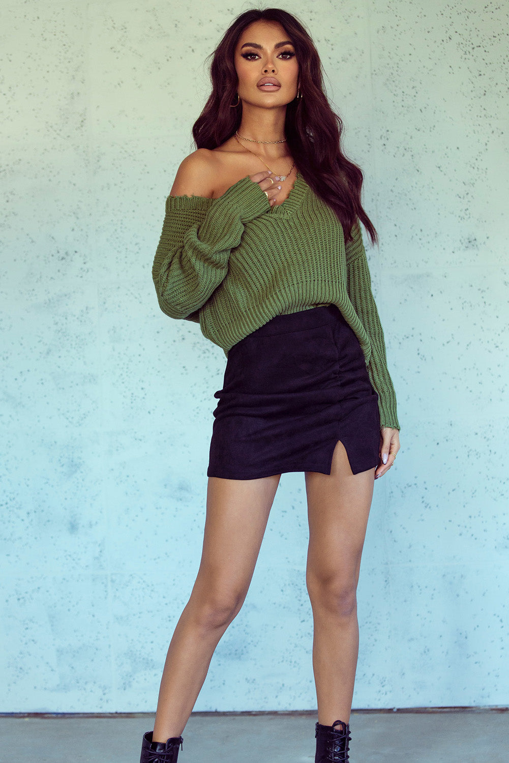 Gray Hollow-out Distressed Tassels Womens Sweater - US2EInc Apparel Plug Ltd. Co