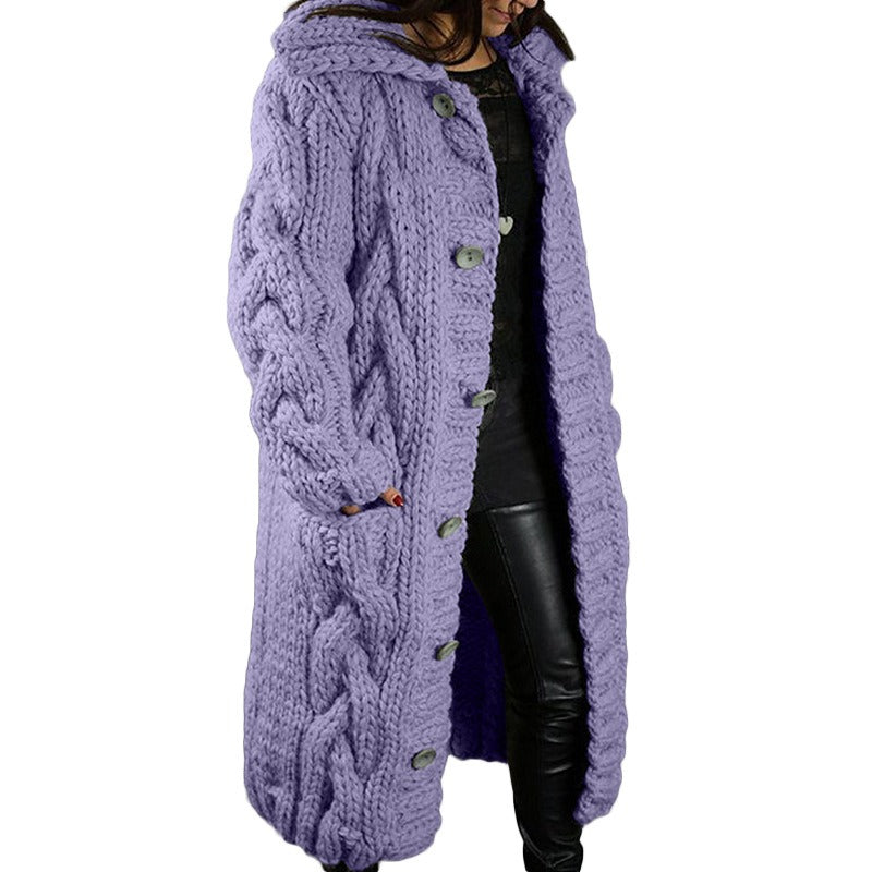 Women Sweater Cardigan Knit Long Sleeve Long Oversize Thick Warm Casual Coat - US2EInc Apparel Plug Ltd. Co