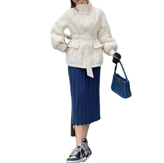 Autumn And Winter New Light And Thin Waisted Korean Winter Coat Short Fashion Versatile Bread Jacket Down Cotton Jacket