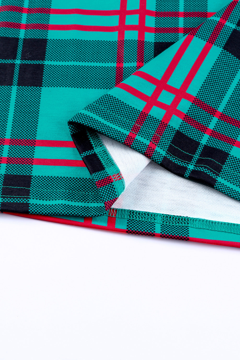 Green Plaid Print Long Sleeve Top and Drawstring Joggers Pajama Set - US2EInc Apparel Plug Ltd. Co