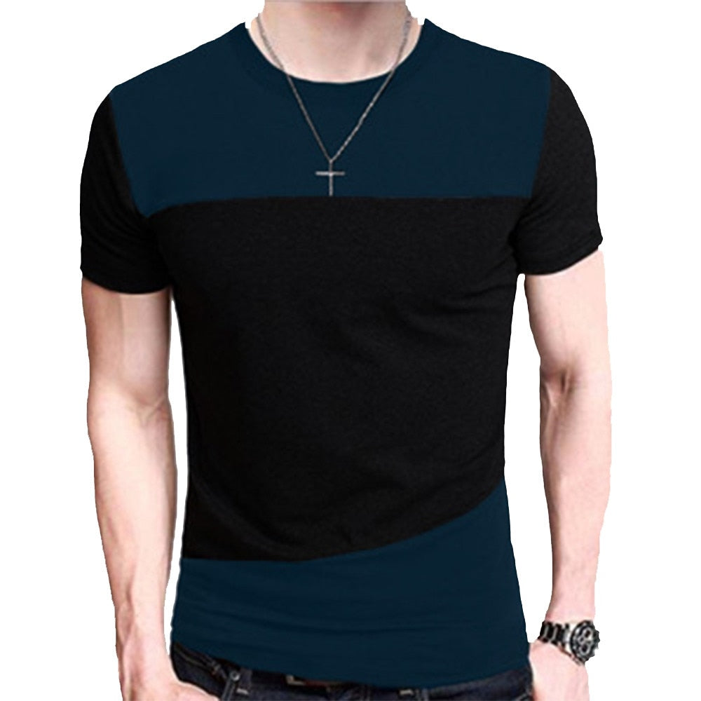 M-3XL Mens T Shirt Short Sleeve Crew Neck T-shirt Slim Fit Casual Tshirt