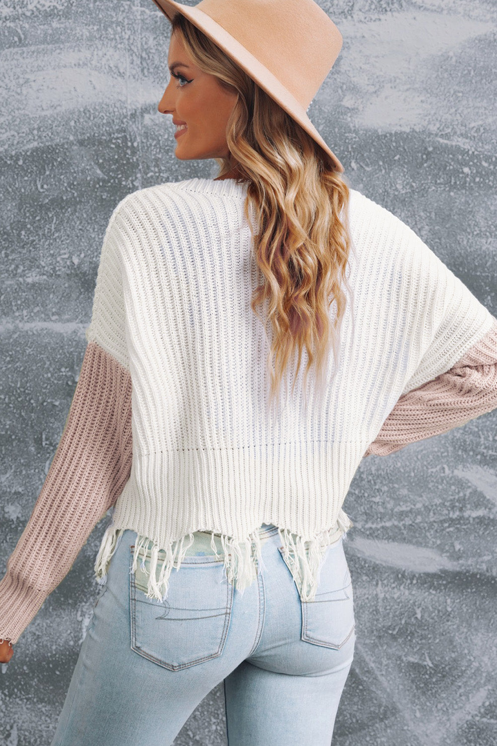 Gray Hollow-out Distressed Tassels Womens Sweater - US2EInc Apparel Plug Ltd. Co