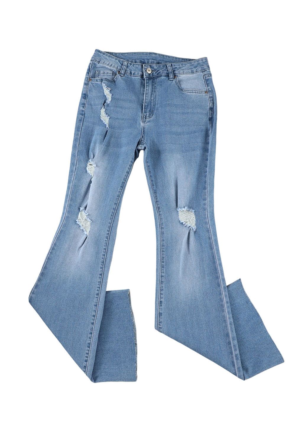 Dark Wash Mid Rise Flare Womens Jeans - US2EInc Apparel Plug Ltd. Co