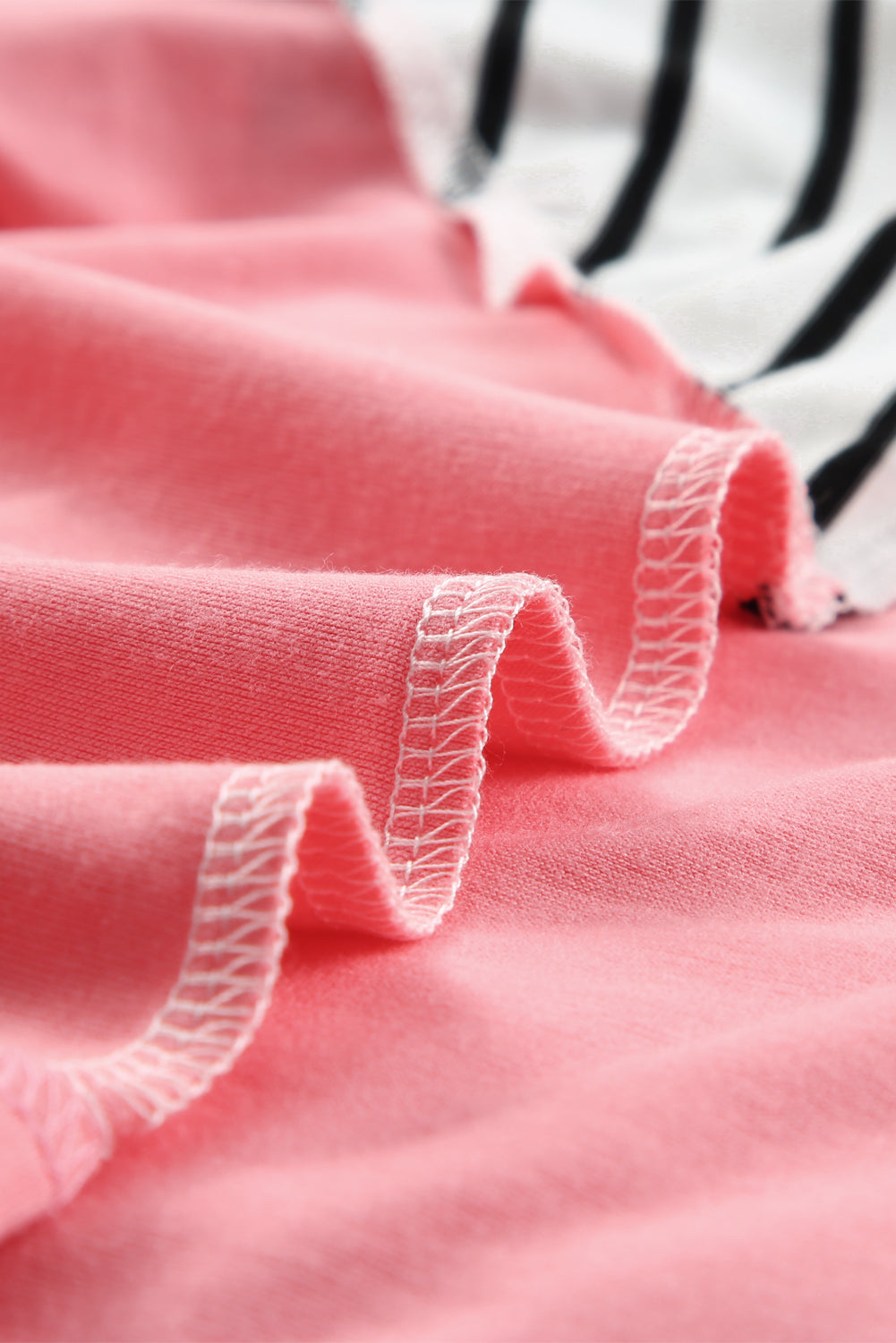 Rose Stripe Color Block Bubble Sleeve Womens Top - US2EInc Apparel Plug Ltd. Co