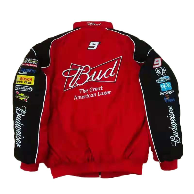 Racing Suit Red Bull Racing Casual Jacket Motorcycle Riding Motorcycle Suit Retro Full Embroidery Jacket