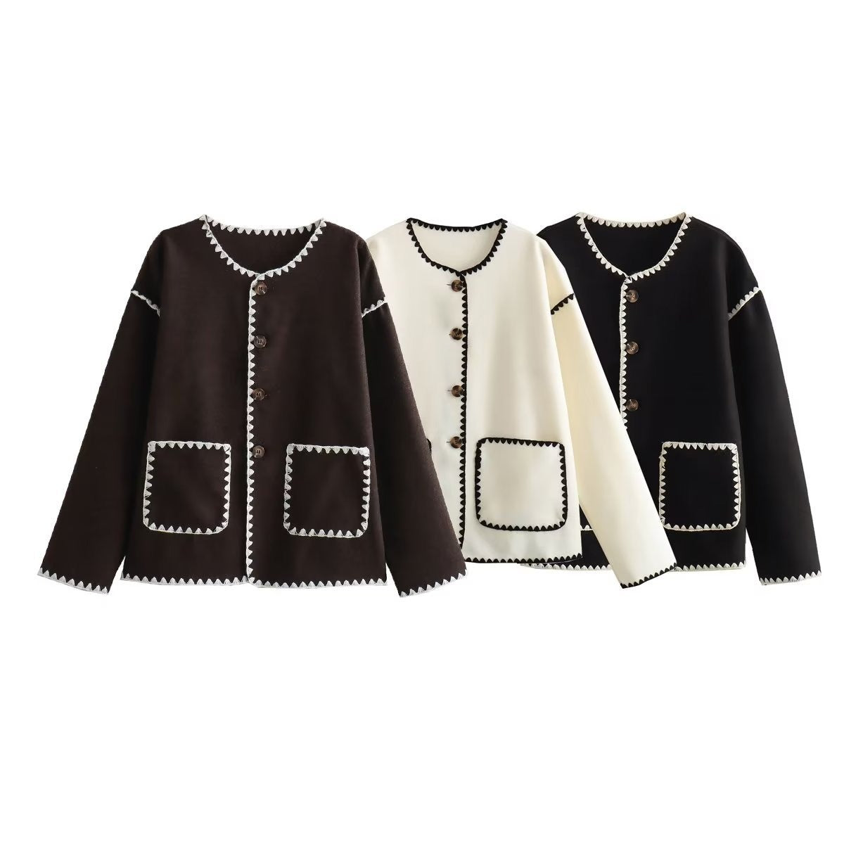 Autumn New Fashion Coat Vintage Long Sleeve Female Outerwear Chic Overshirt