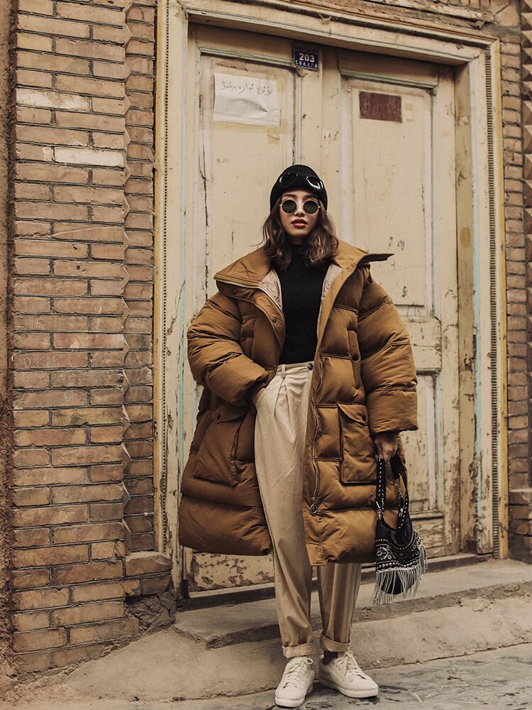 Women's Loose Super Thick Down Cotton Coat - US2EInc Apparel Plug Ltd. Co