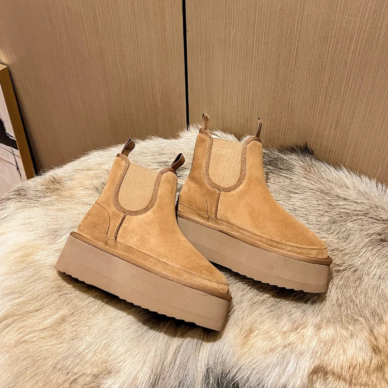 Women's Boots Warm Casual Trendy Ankle Cut Shoes - US2EInc Apparel Plug Ltd. Co