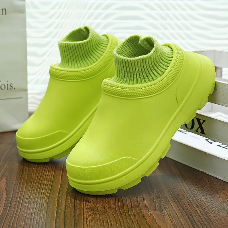 YISHEN Women's Oil-resistant Waterproof Non-slip Shoes Winter Flat Boots - US2EInc Apparel Plug Ltd. Co