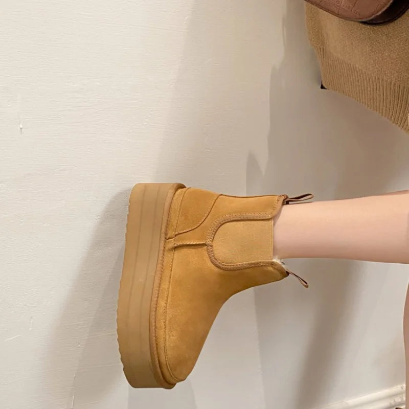 Women's Boots Warm Casual Trendy Ankle Cut Shoes - US2EInc Apparel Plug Ltd. Co