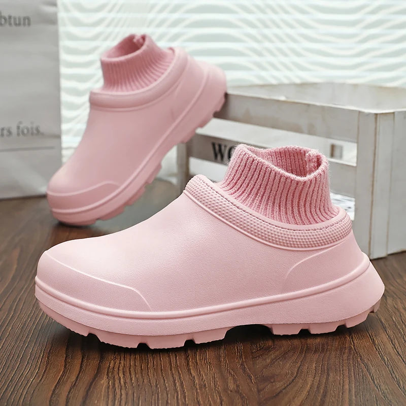 YISHEN Women's Oil-resistant Waterproof Non-slip Shoes Winter Flat Boots - US2EInc Apparel Plug Ltd. Co
