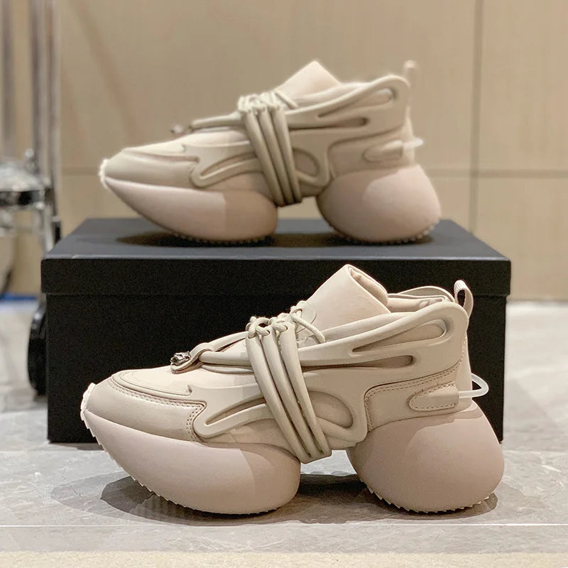 Women Sneakers Genuine leather Casual Shoes Chunky 6CM Designer - US2EInc Apparel Plug Ltd. Co
