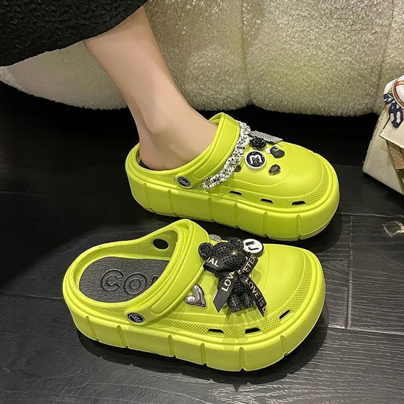 Platform Slippers Summer Women's Sandals 6cm Wedges Outdoor Clogs Shoes - US2EInc Apparel Plug Ltd. Co