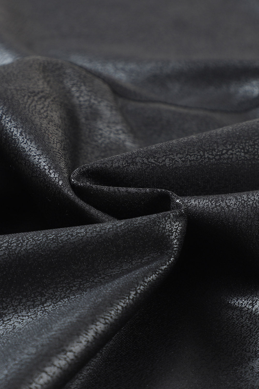 Black Crossed Dip Waist Sleek Leather Womens Leggings - US2EInc Apparel Plug Ltd. Co