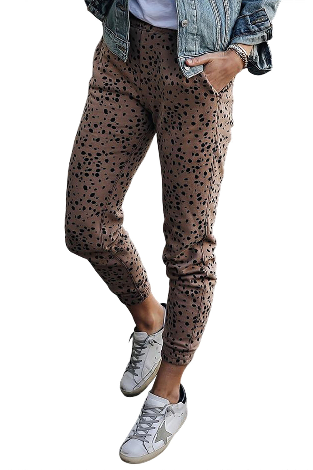 Leopard Animal Spots Pocketed Casual Skinny Womens Pants - US2EInc Apparel Plug Ltd. Co