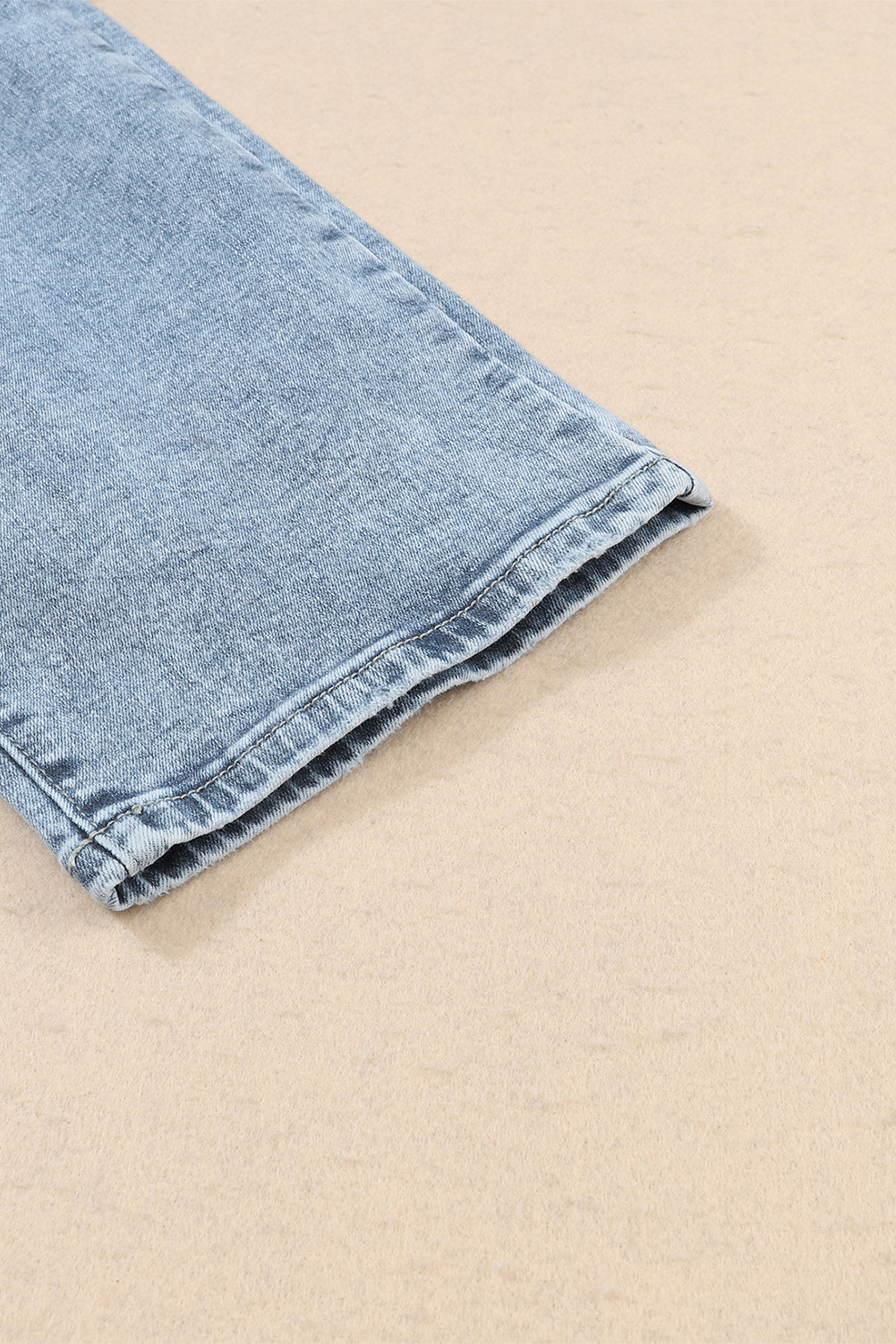 Navy Blue Light Wash Frayed Slim Fit High Waist Womens Jeans - US2EInc Apparel Plug Ltd. Co