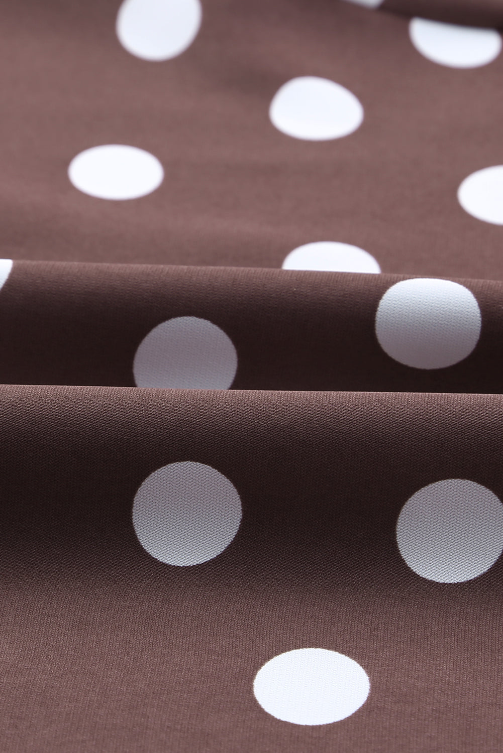 Brown Polka Dot Print Lace-up Ruffled Mini Womens Dress - US2EInc Apparel Plug Ltd. Co