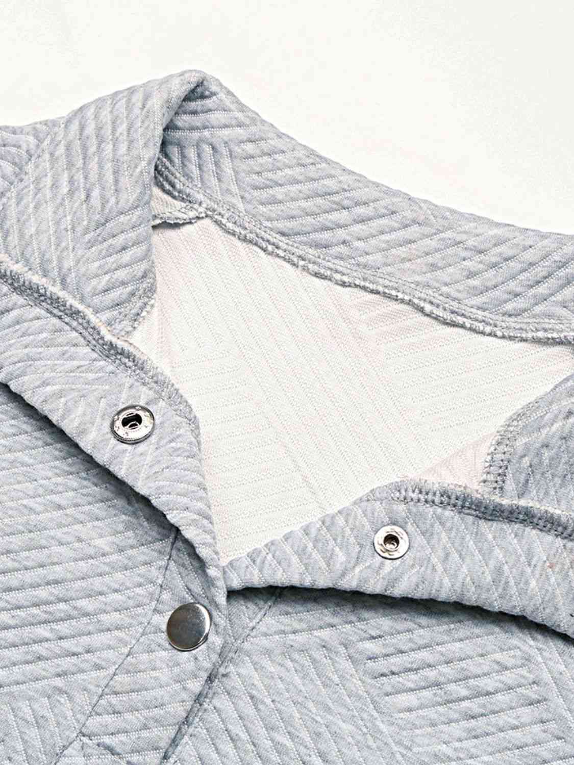 Half Buttoned Collared Neck Sweatshirt with Pocket - US2EInc Apparel Plug Ltd. Co