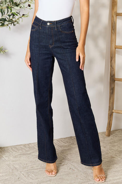 Judy Blue Full Size High Waist Wide Leg Womens Jeans - US2EInc Apparel Plug Ltd. Co