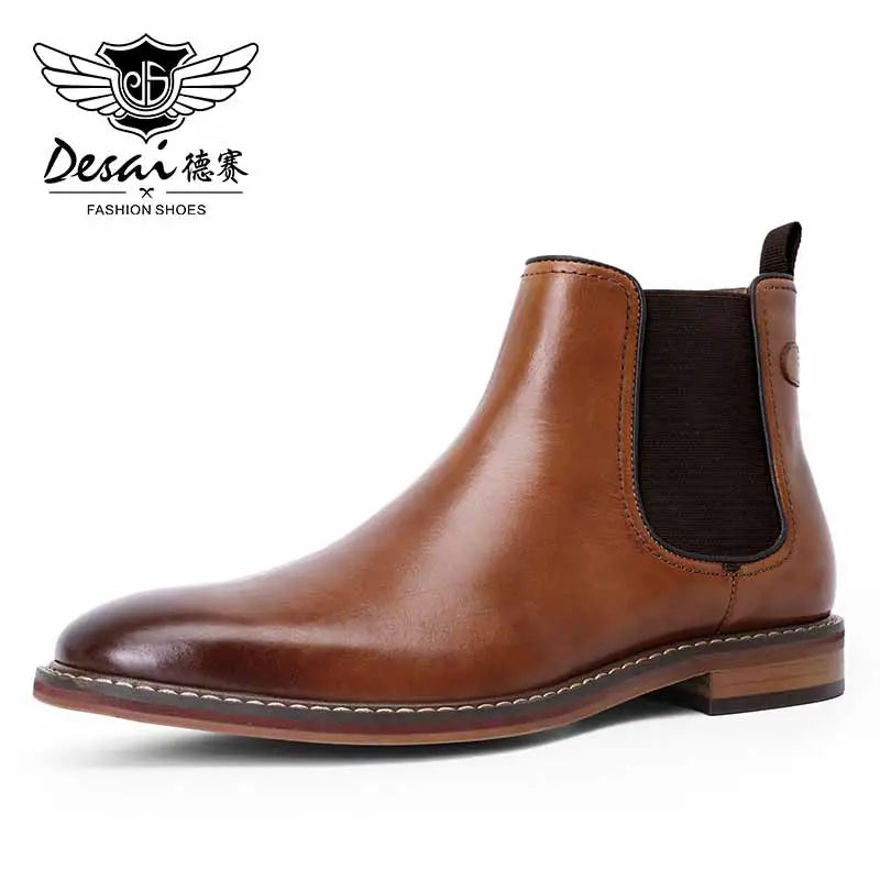 Desai Brand Men's Chelsea Genuine Leather Handmade Work Boots - US2EInc Apparel Plug Ltd. Co