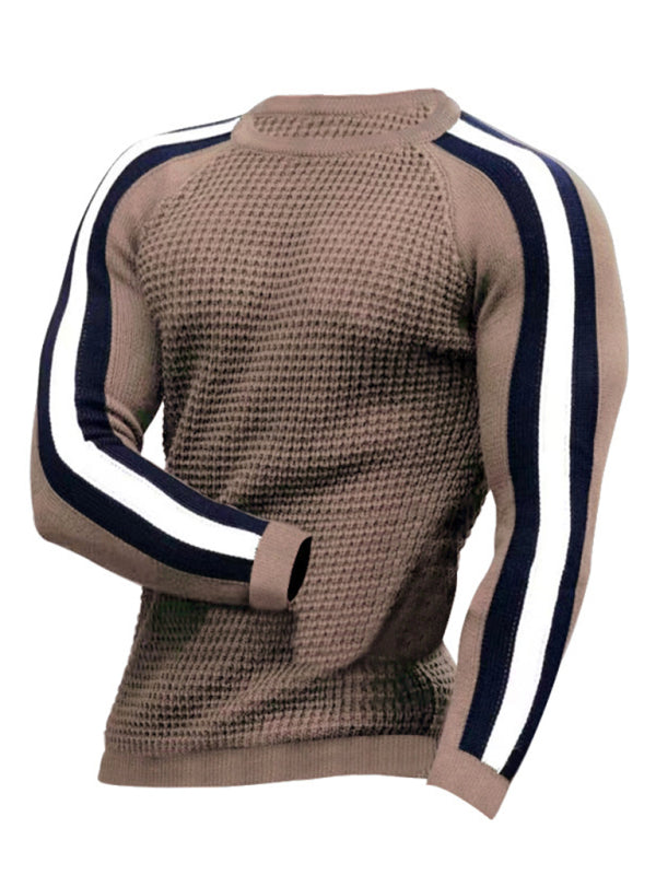 Men's Legend Stripe Sleeve Waffle Knit T-shirt - US2EInc Apparel Plug Ltd. Co