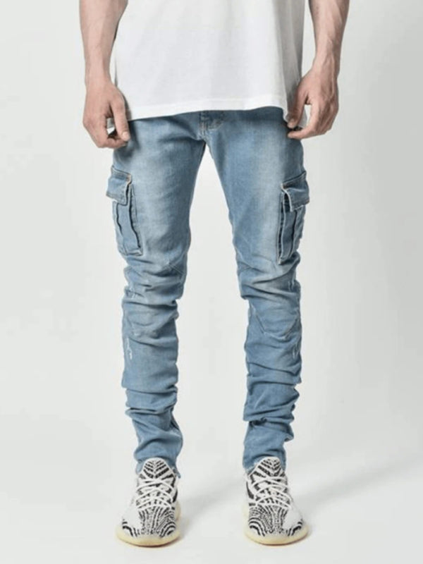 Men's Side Pocket Skinny Jeans - US2EInc Apparel Plug Ltd. Co